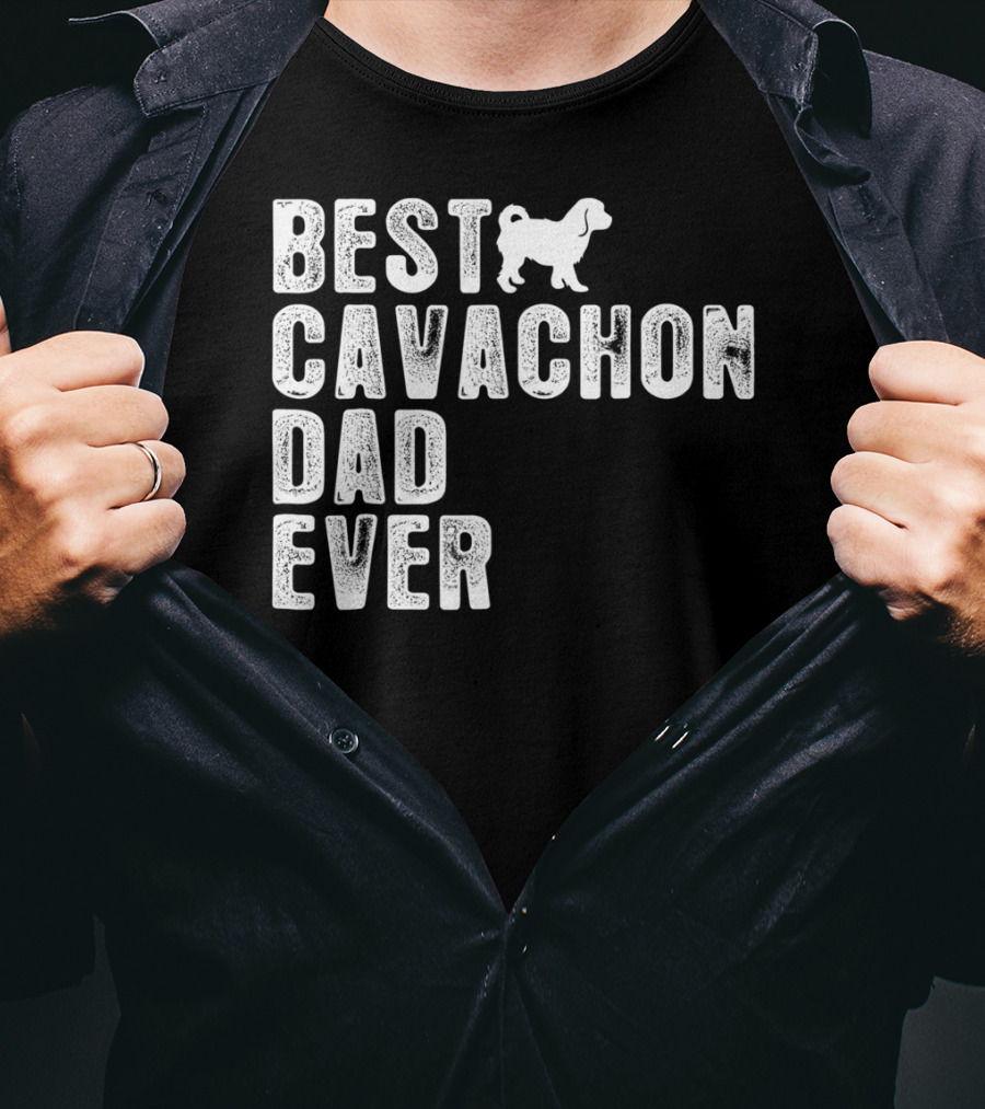 Best Cavachon Dad Ever Cavalier Bichon Mix T-Shirt
