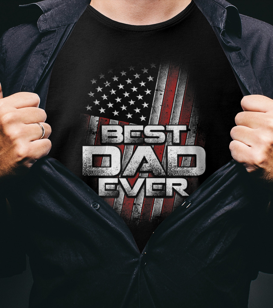 Best Dad Ever American Flag USA 23 T-Shirt