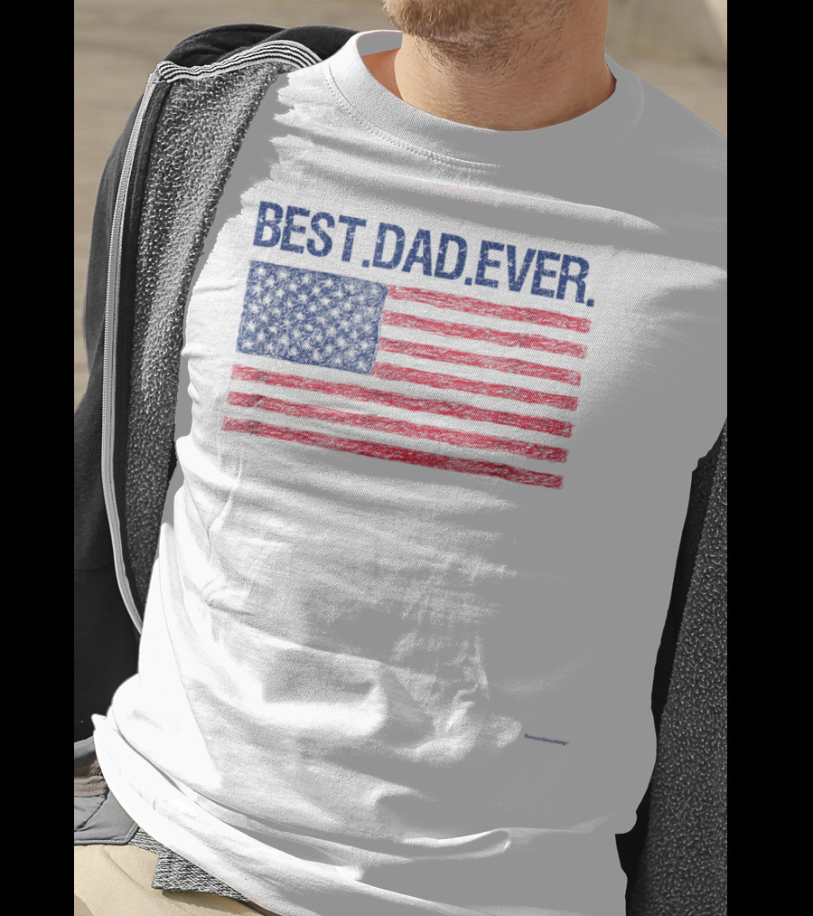 Best Dad Ever Cool Premium American Flag T-Shirt