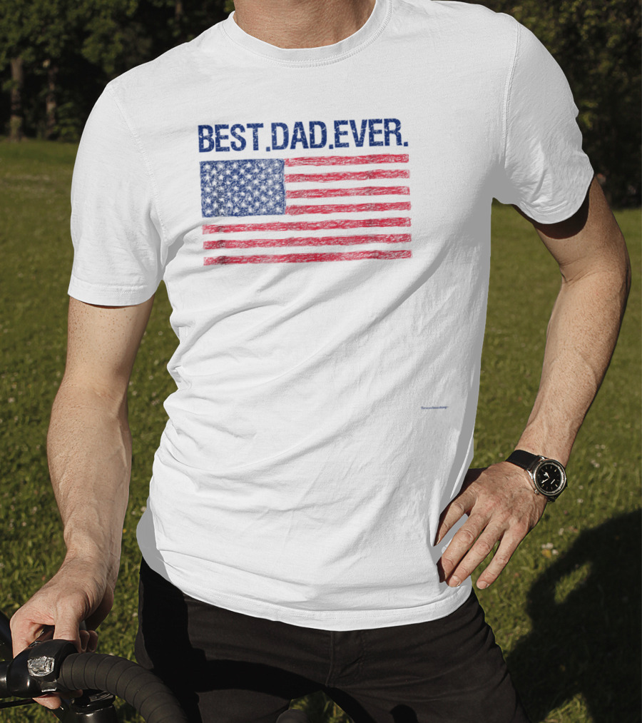 Best Dad Ever Cool Premium American Flag T-Shirt