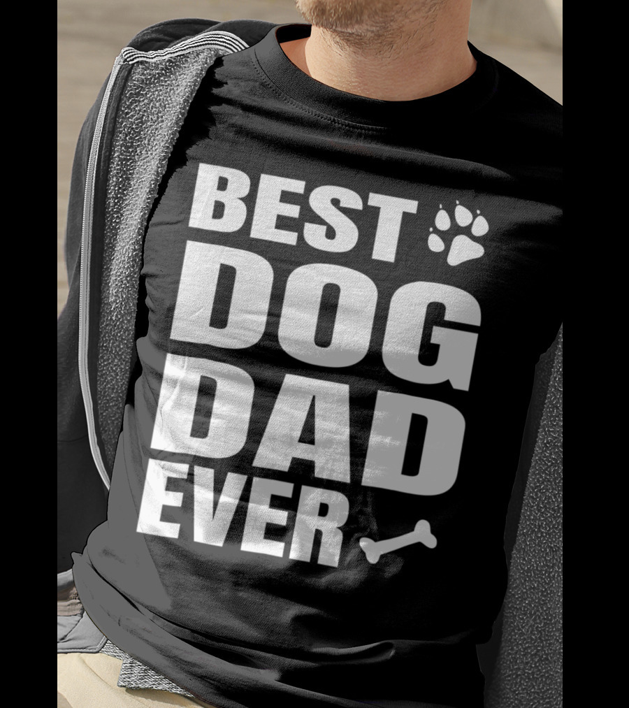 Best Dog Dad Ever Paw Bone Distressed Idea61 T-Shirt