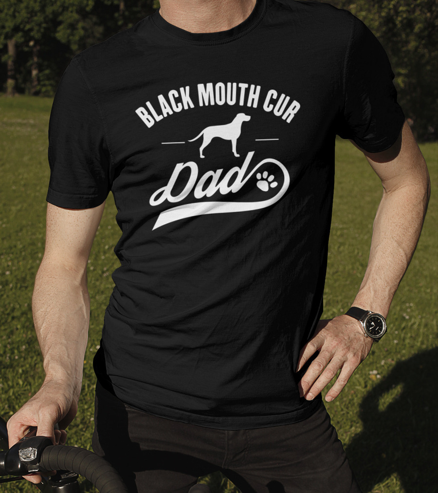 Black Mouth Cur Dad Paw Print Dog Owner Lover T-Shirt