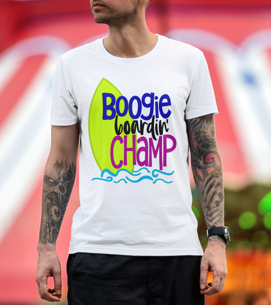 Boogie Boardin' Champ Surfing Summer Dad43 T-Shirt