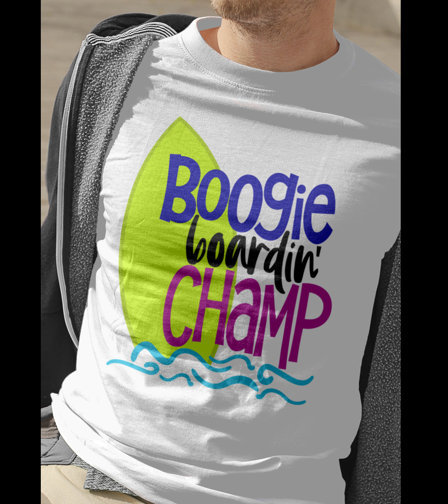 Boogie Boardin' Champ Surfing Summer Dad43 T-Shirt