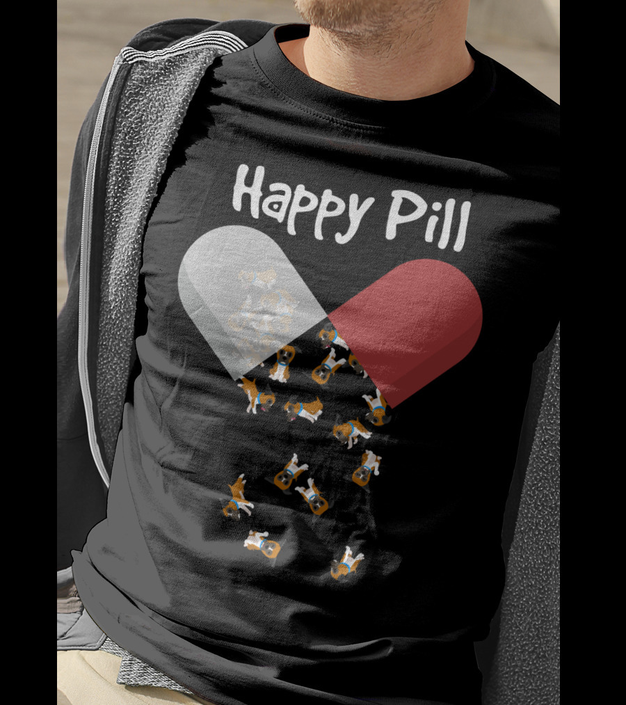 Happy Pill Boxer Dog Cute53 T-Shirt