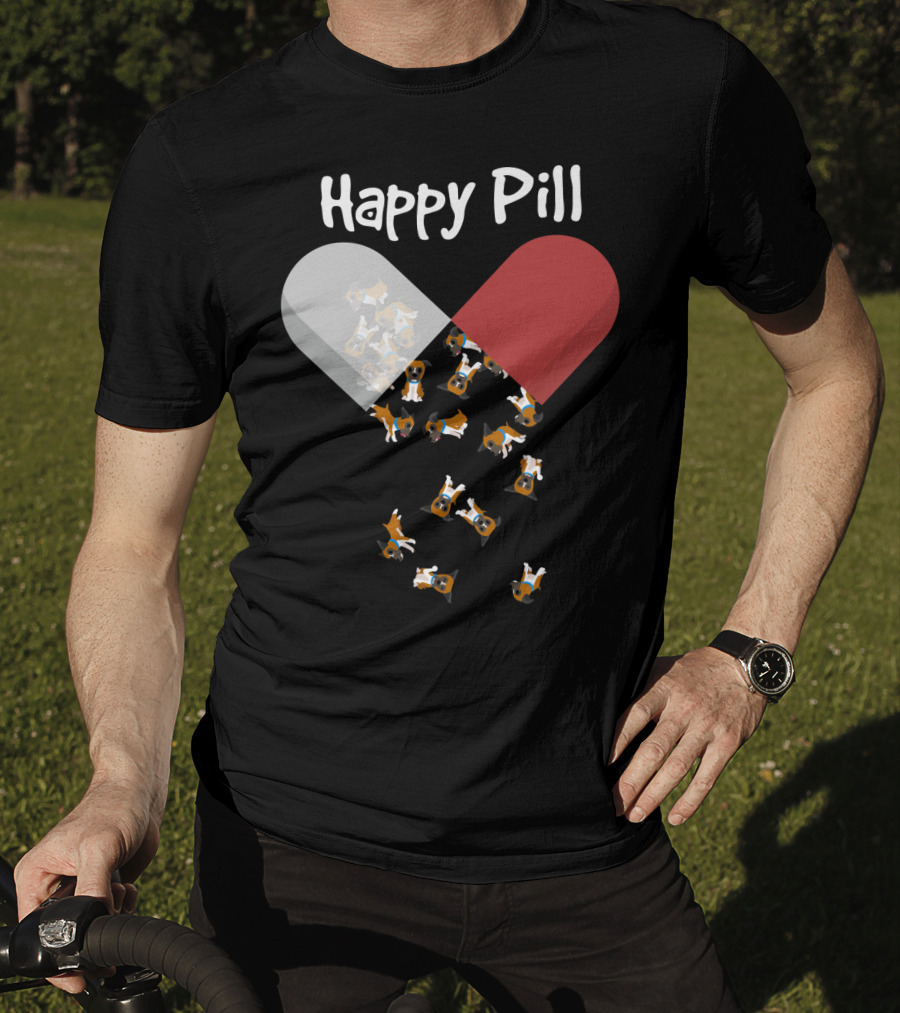 Happy Pill Boxer Dog Cute53 T-Shirt