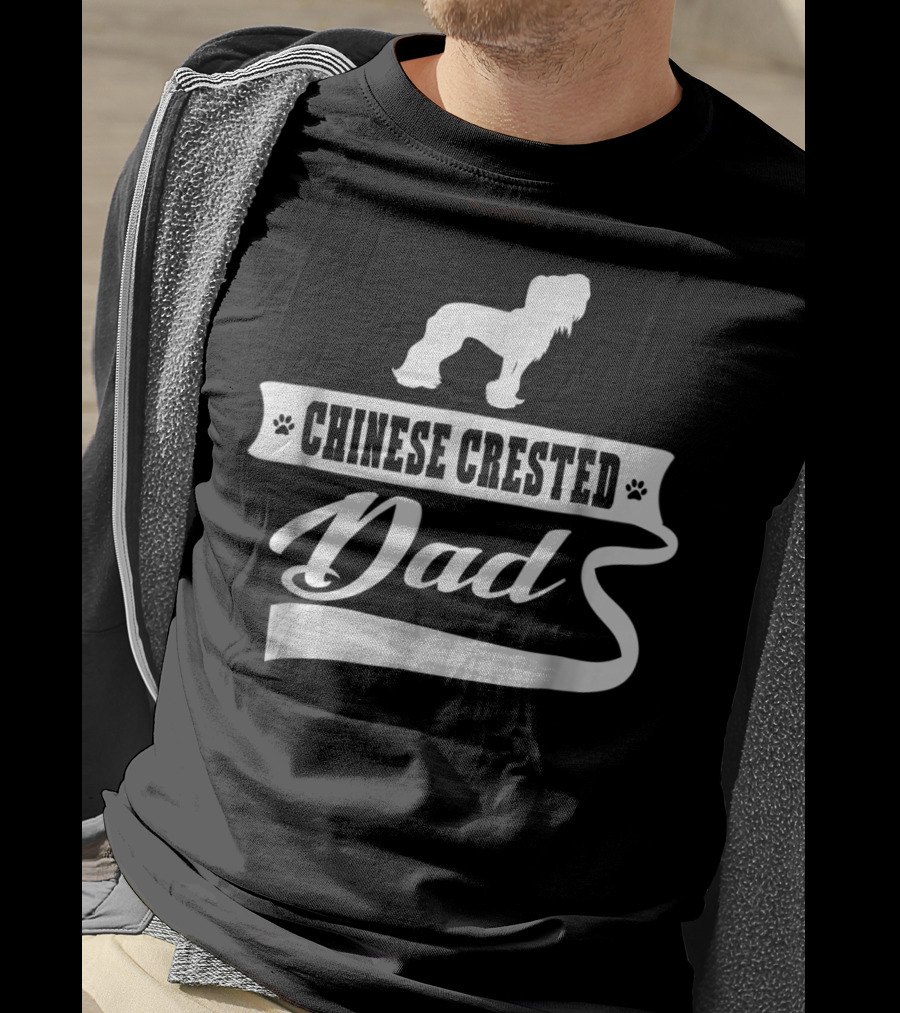 Chinese Crested Dog Dad Mens Animal Dogs T-Shirt