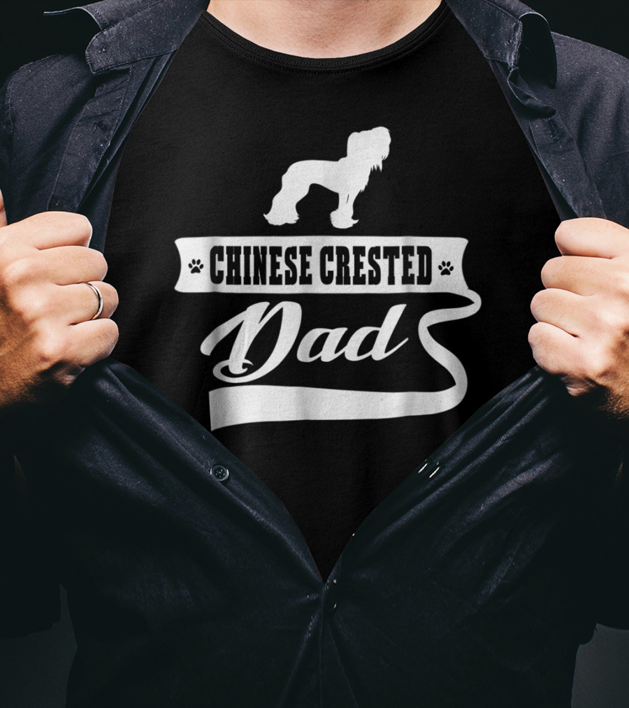 Chinese Crested Dog Dad Mens Animal Dogs T-Shirt