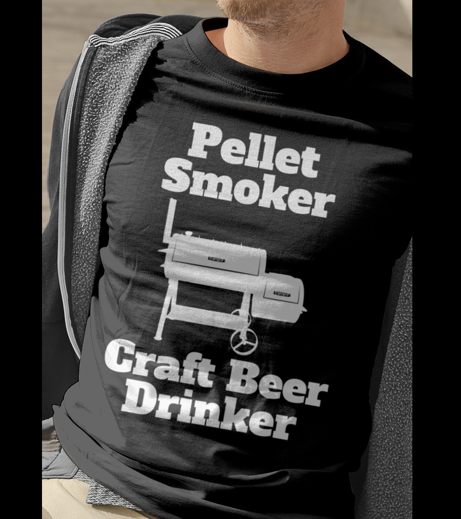 Pellet Smoker Craft Beer Drinker Dad92 BBQ Grill T-Shirt