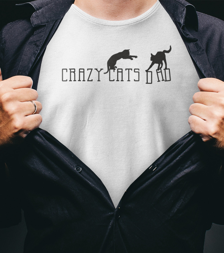 Crazy Cats Dad Fun Fantasy Animal T-Shirt