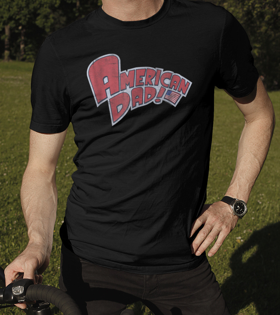 American Dad Vintage Logo With American Flag T-Shirt