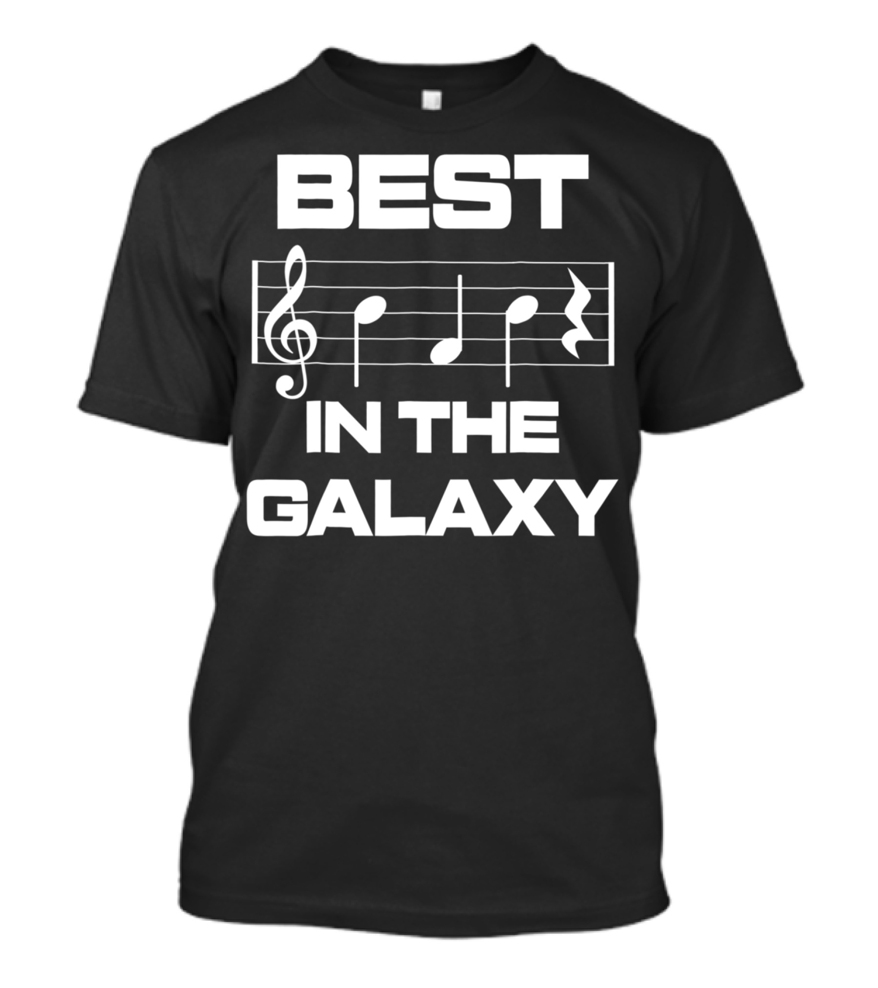Best Dad In The Galaxy Musician Bass Clef Notes T-Shirt