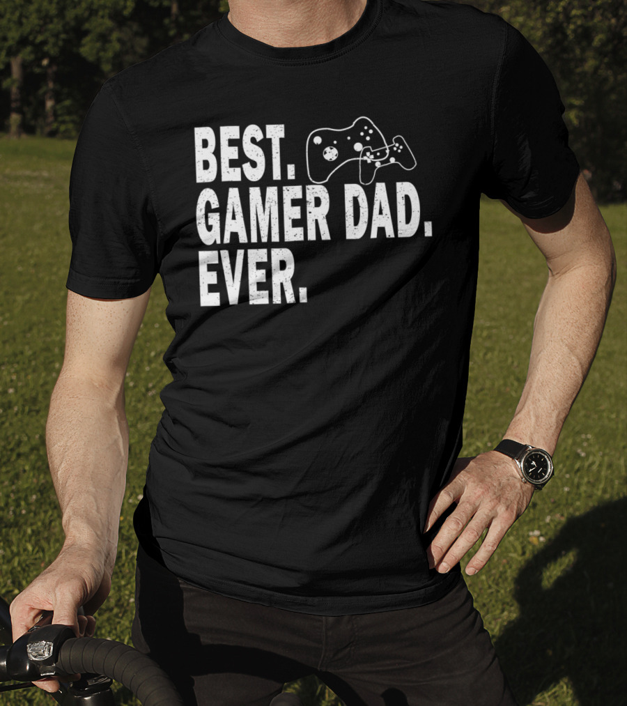 Best Gamer Dad Ever Funny Father Gaming Controller T-Shirt