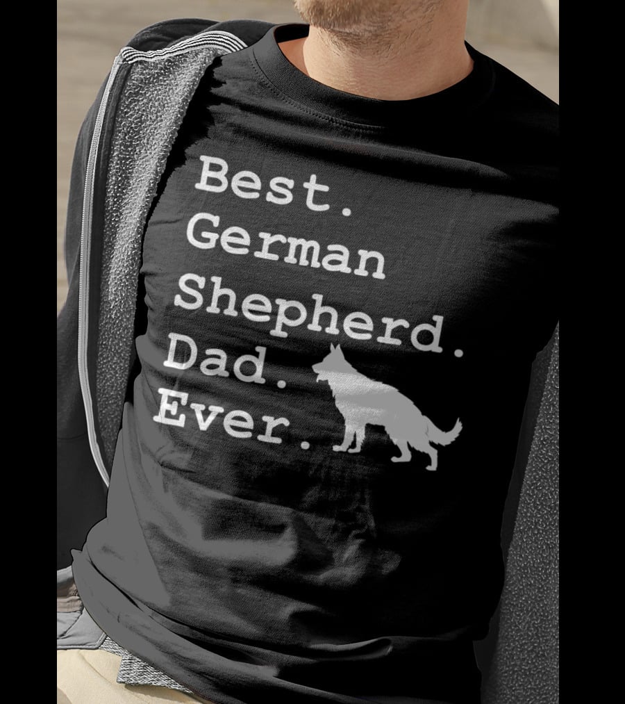 Best German Shepherd Dad Ever Funny Dogs Lovers Iconic T-Shirt