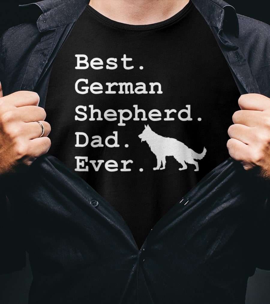 Best German Shepherd Dad Ever Funny Dogs Lovers Iconic T-Shirt