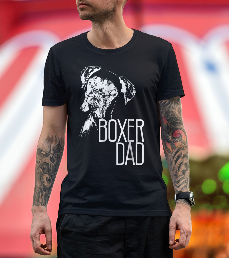 Boxer Dad Dog Face T-Shirt