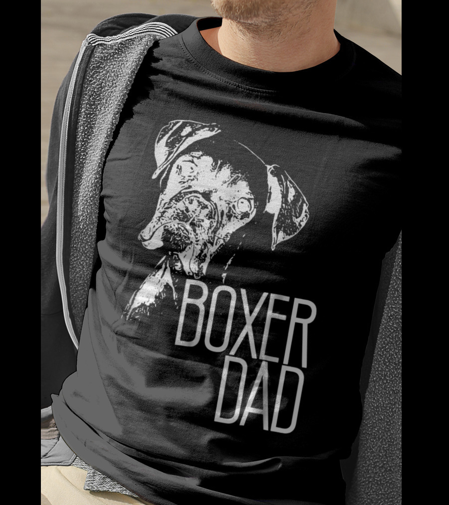 Boxer Dad Dog Face T-Shirt