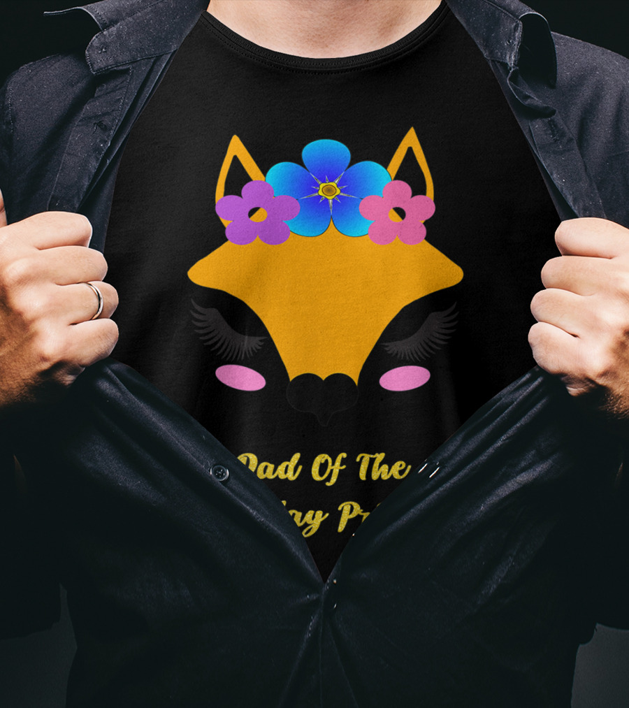 Dad Of The Birthday Princess Cute Fox T-Shirt