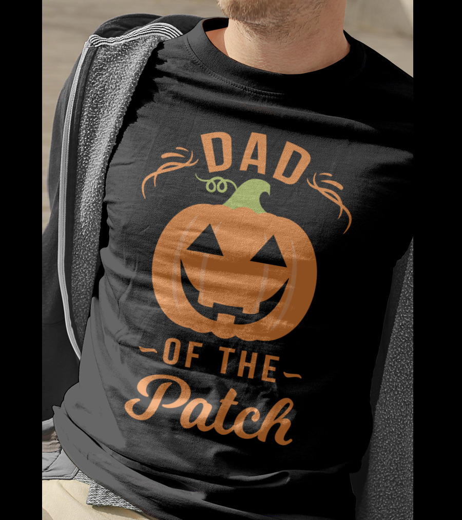 Dad Of The Patch Pumpkin Halloween Jack-O'-Lantern T-Shirt