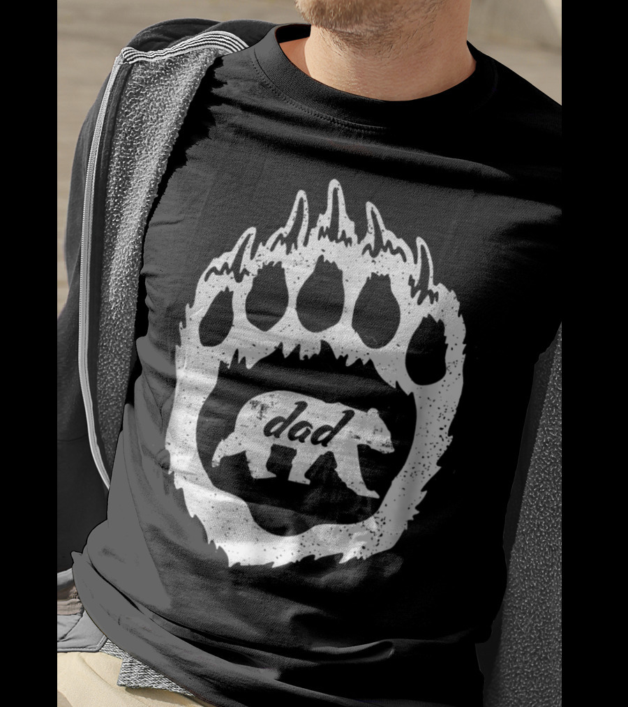 Dad Bear Paw52 Graphic With Bear T-Shirt
