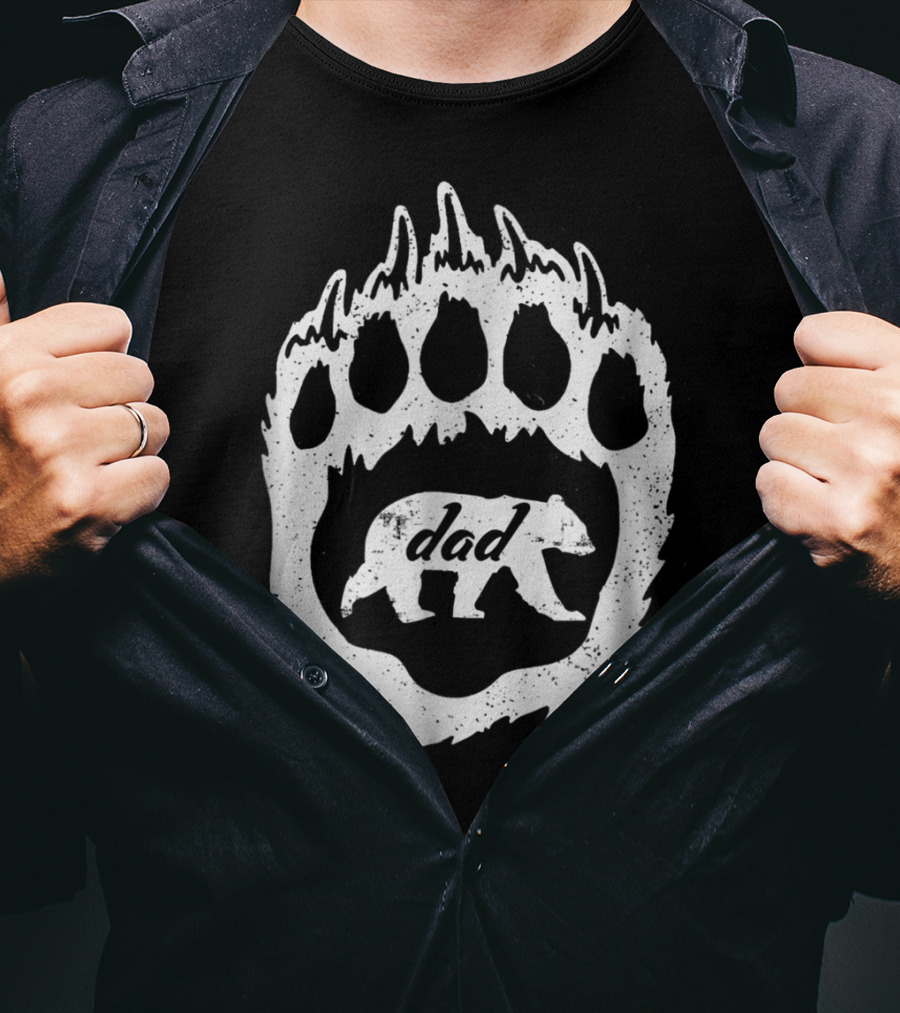 Dad Bear Paw52 Graphic With Bear T-Shirt