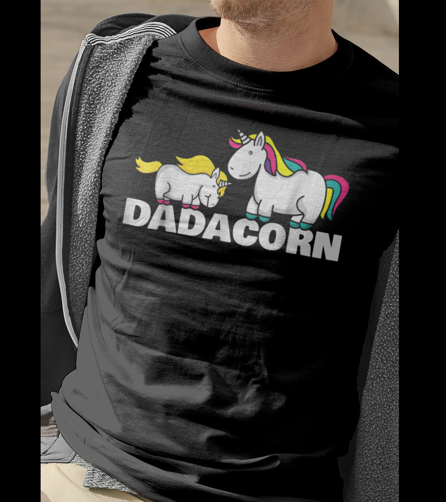 Dadacorn Funny Unicorn Best Dad With Colorful Mane T-Shirt