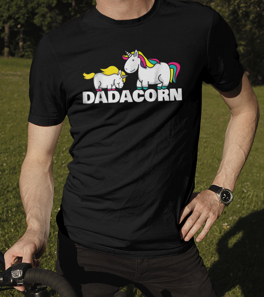 Dadacorn Funny Unicorn Best Dad With Colorful Mane T-Shirt