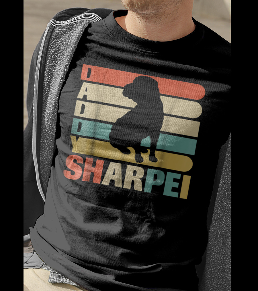 Daddy Sharpei Vintage Love Dog43 Retro T-Shirt