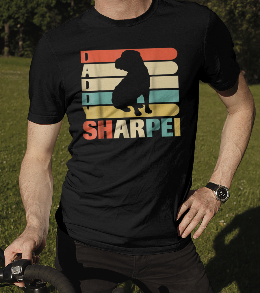 Daddy Sharpei Vintage Love Dog43 Retro T-Shirt