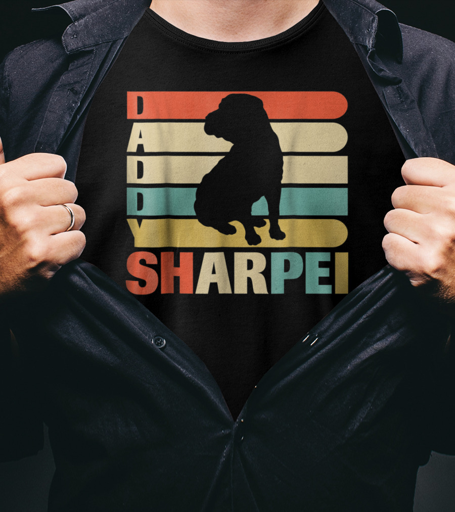 Daddy Sharpei Vintage Love Dog43 Retro T-Shirt