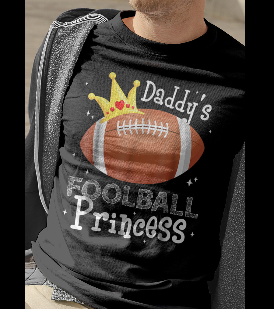 Daddy's Football Princess Football Dad Daughter T-Shirt