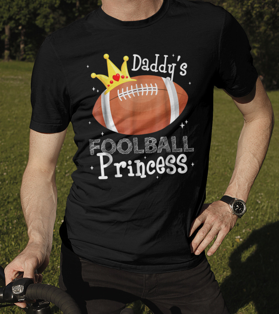 Daddy's Football Princess Football Dad Daughter T-Shirt