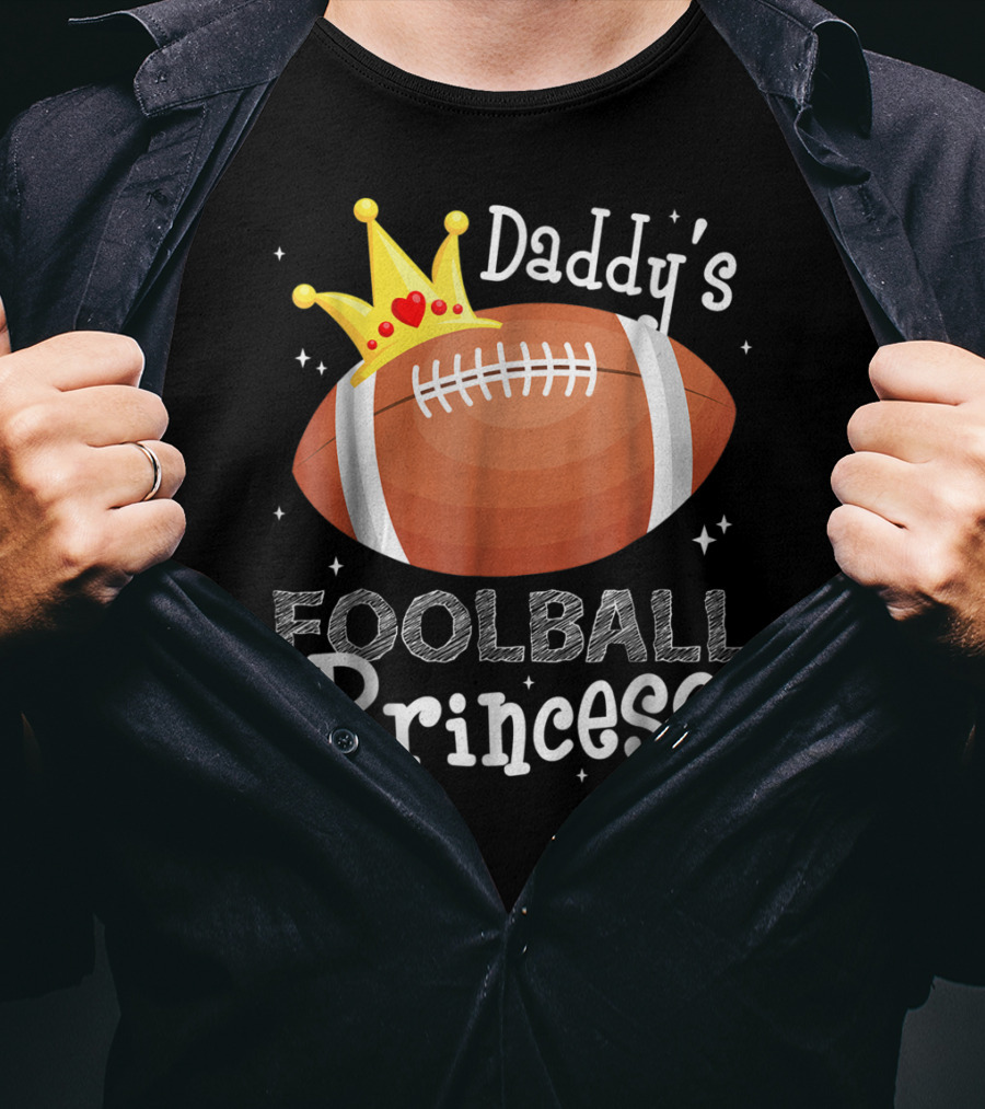 Daddy's Football Princess Football Dad Daughter T-Shirt
