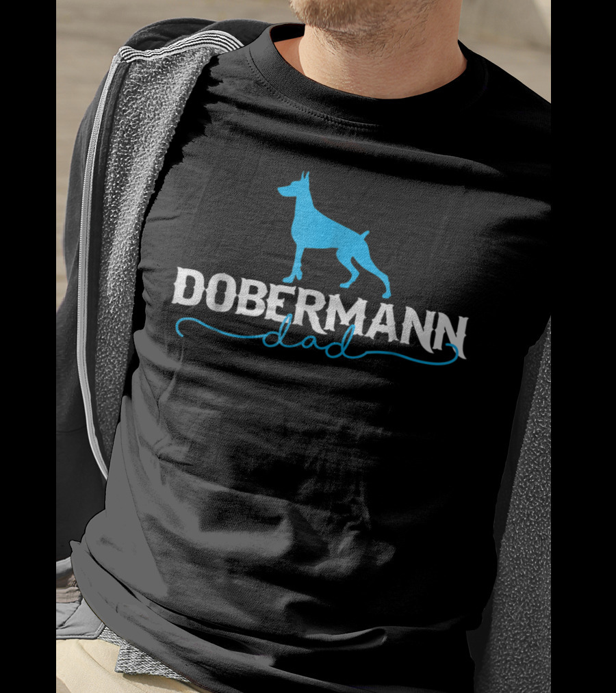 Dobermann Dad Blue T-Shirt