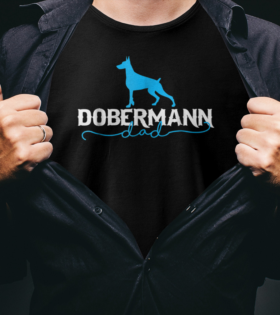 Dobermann Dad Blue T-Shirt