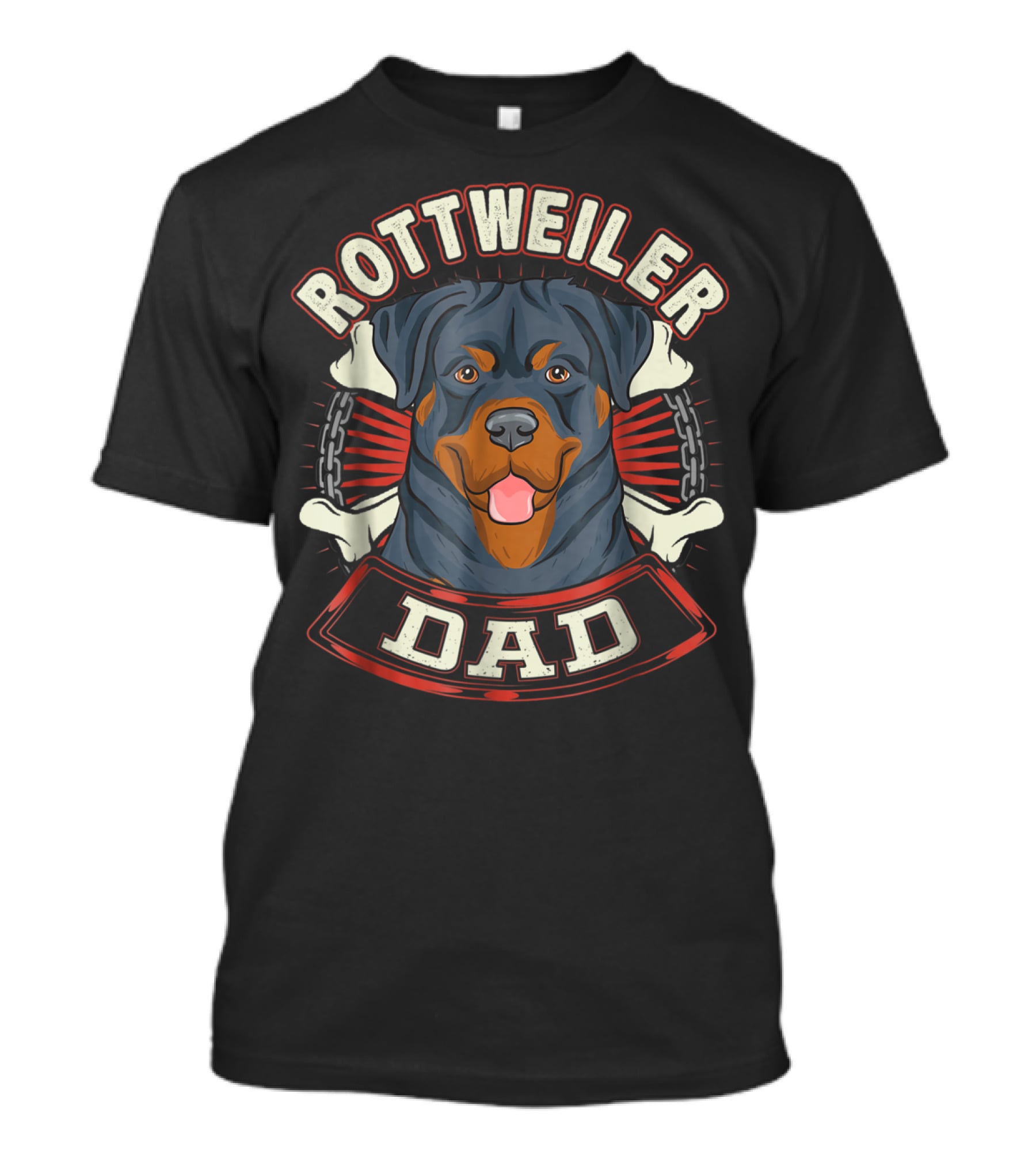 ROTTWEILER Dad Dogs Chains Bones T-Shirt