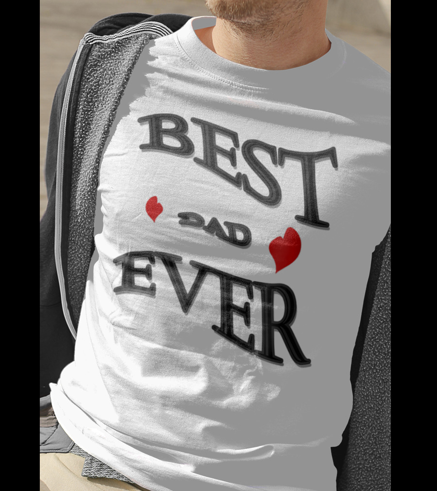 BEST DAD EVER Heart Design Bonus Sticker28 T-Shirt