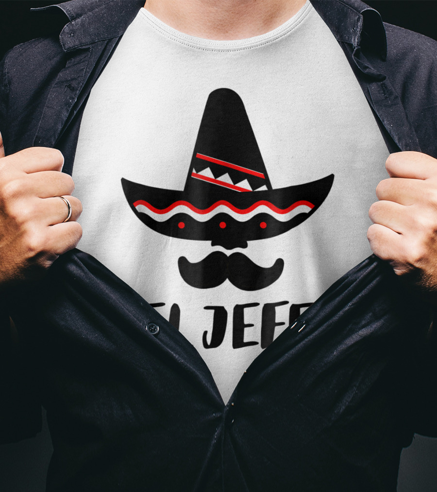 Cinco De Mayo El Jefe Mexican Dad Sombrero Mustache T-Shirt
