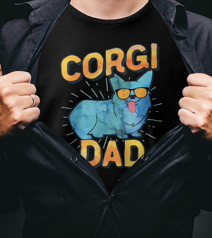 Corgi Dad Men Pembroke Welsh Corgi Sunglasses 85 T-Shirt