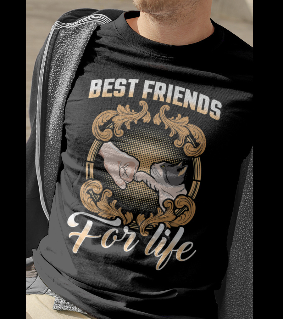 Crazy Cat Lady Best Friends For Life Fist Bump T-Shirt