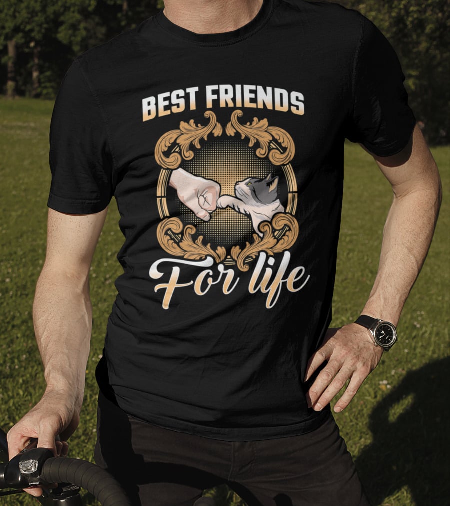 Crazy Cat Lady Best Friends For Life Fist Bump T-Shirt