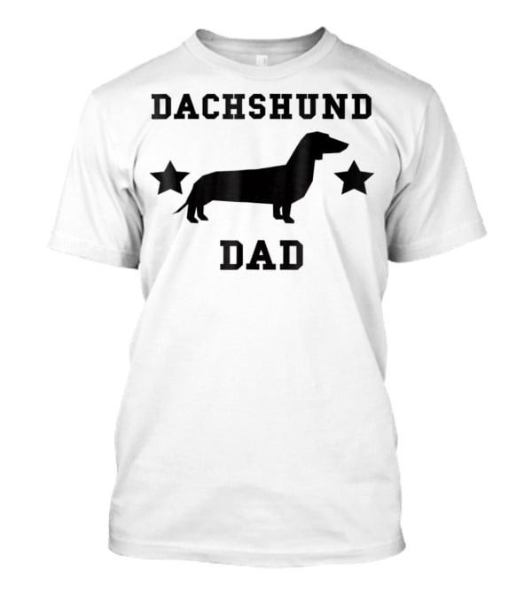 Dachshund Dad Womens Speckled Silhouette Stars T-Shirt