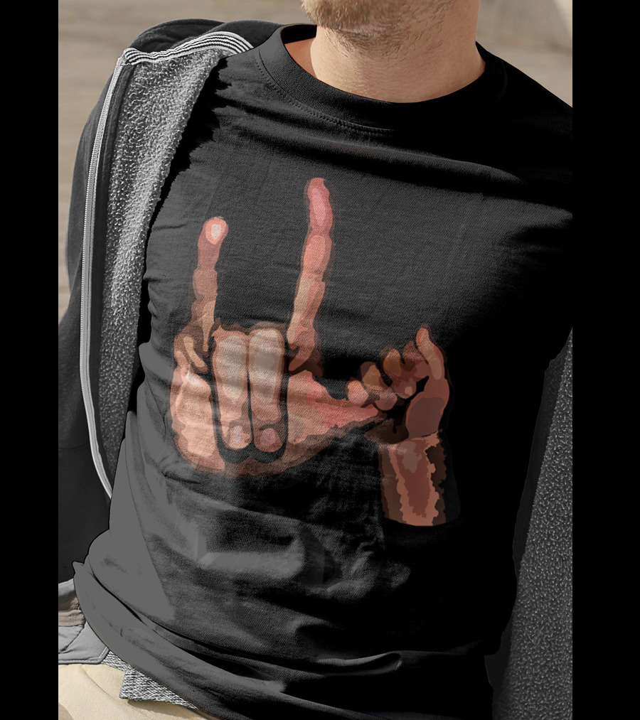 ASL Dad Deaf Hand Sign Language Gesture T-Shirt