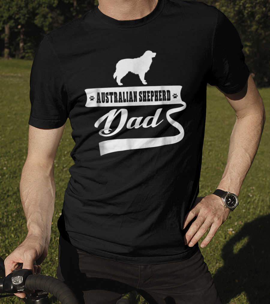 Australian Shepherd Dad Dog Lover Mens Animal Shepherds T-Shirt