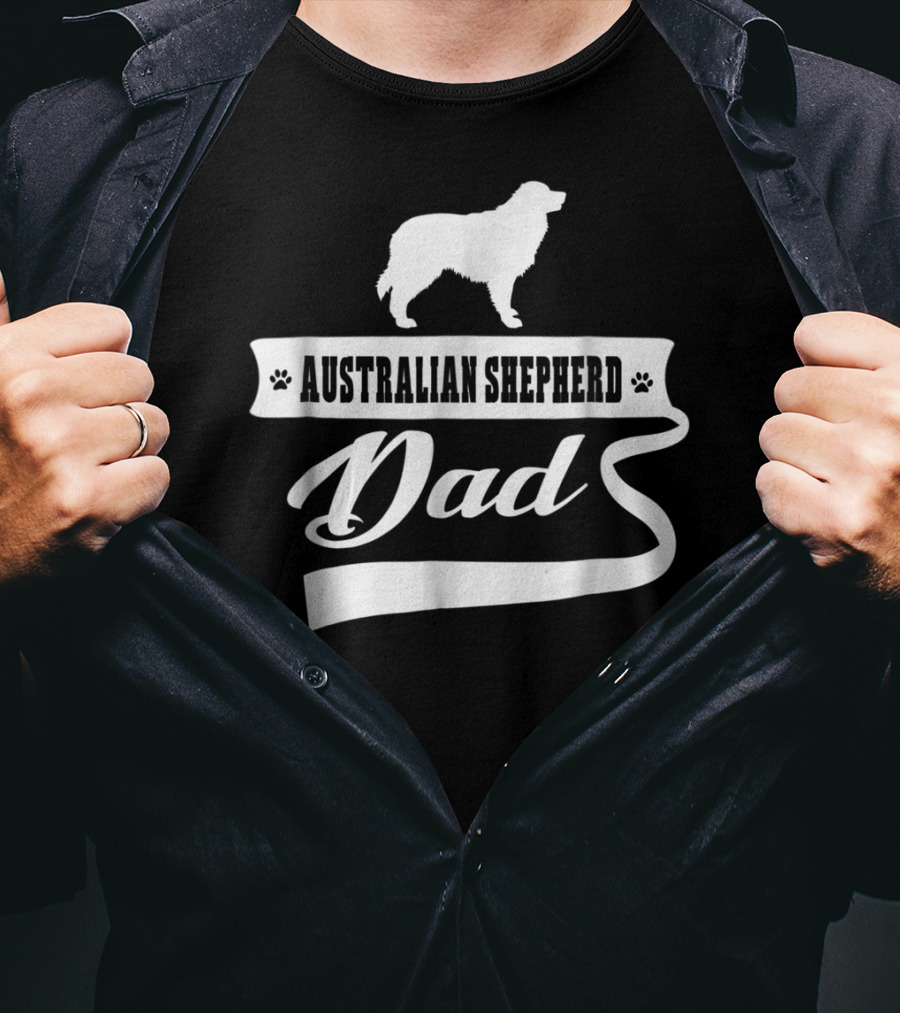Australian Shepherd Dad Dog Lover Mens Animal Shepherds T-Shirt