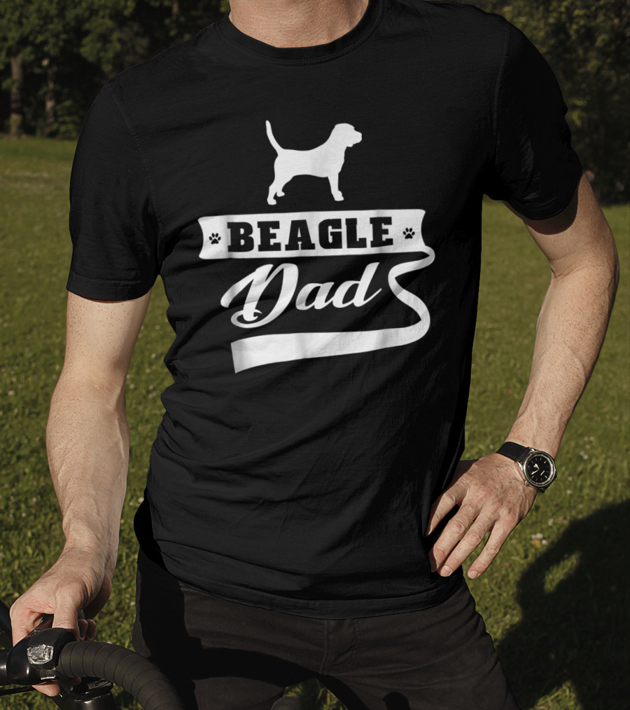 Beagle Dad Dog Mens Animal Dogs Paw Prints T-Shirt