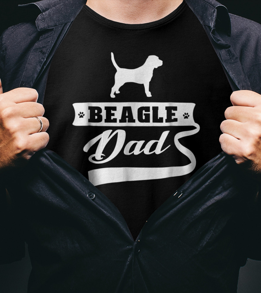 Beagle Dad Dog Mens Animal Dogs Paw Prints T-Shirt