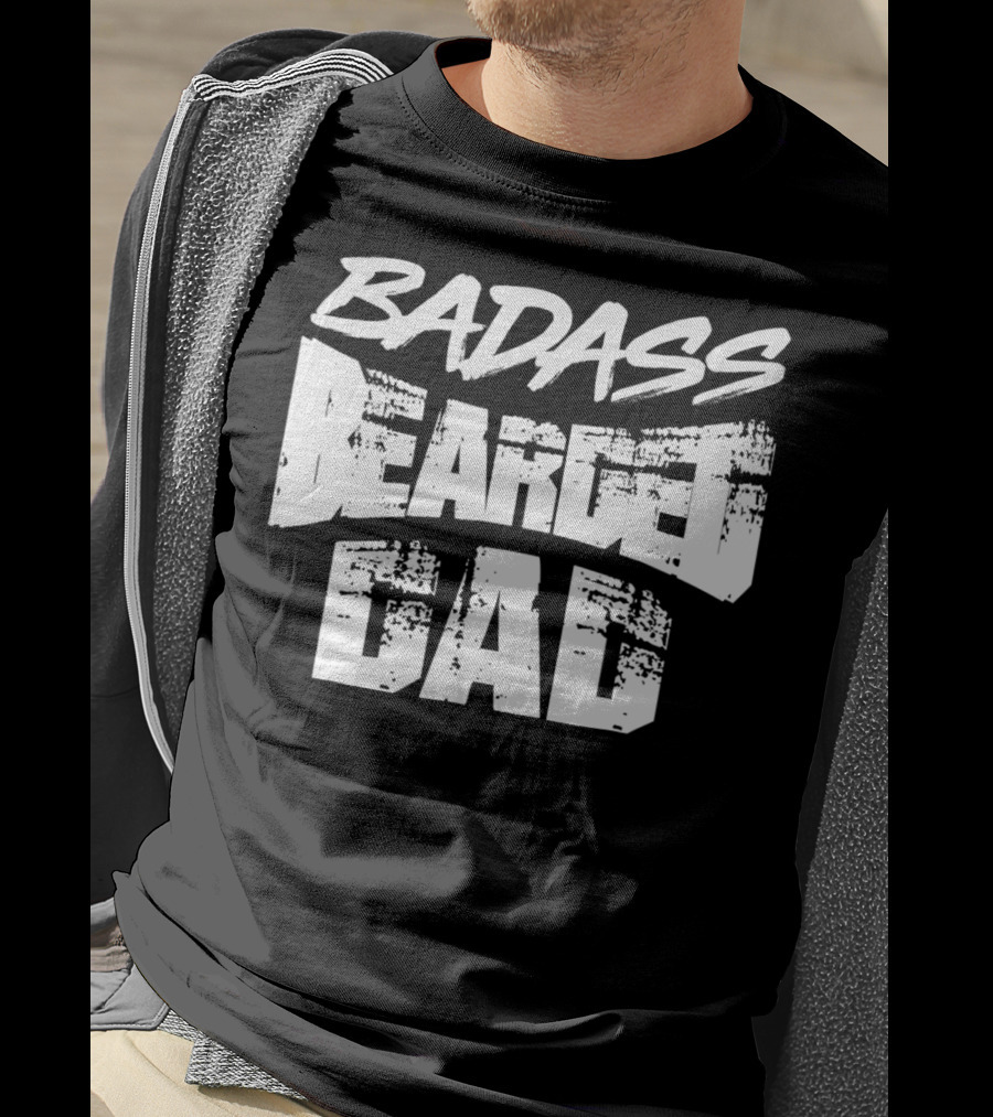 Badass Bearded Dragon Dad Funny Beardie58 T-Shirt