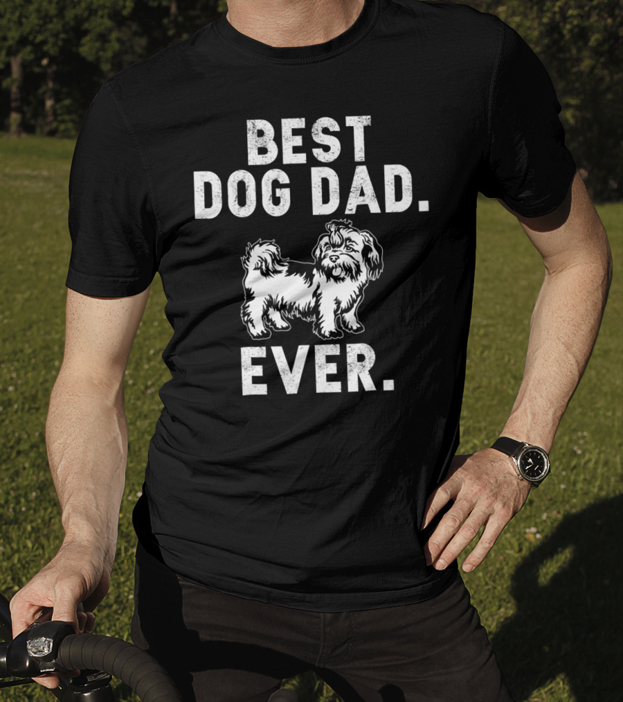 Best Dog Dad Ever Funny Shih Tzus Pups T-Shirt