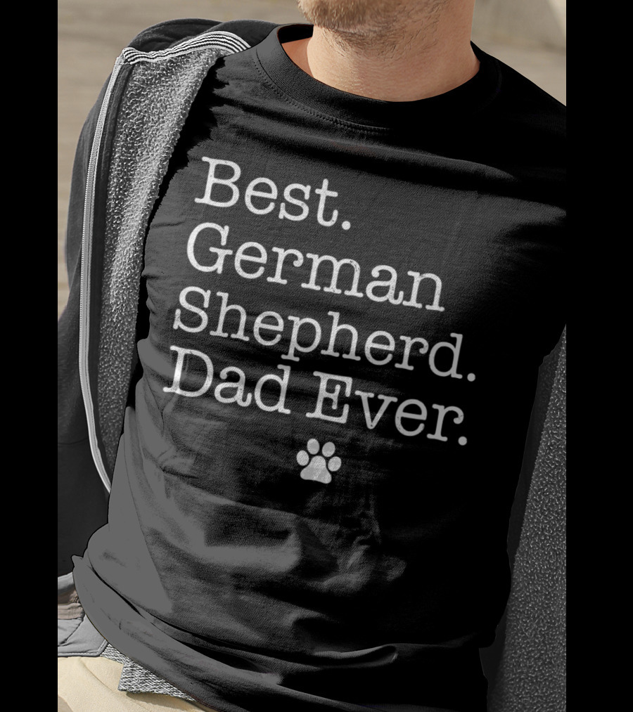Best German Shepherd Dad Ever Paw Prints T-Shirt